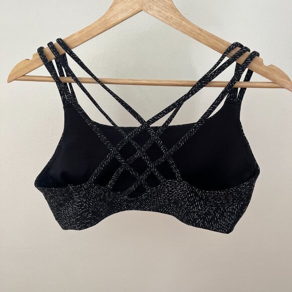 Athleta Sports Bra Black and White Speckled Pattern Size Medium - Picture 5 of 5